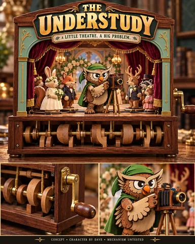 The Understudy exploratory product concept board featuring Dave’s owl.
