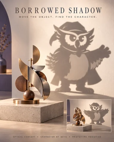 Borrowed Shadow exploratory product concept board featuring Dave’s owl.